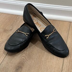 Sam Edelman Black Loafers with Gold Accent